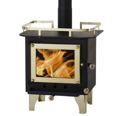 Cubic Cub Mini Wood Stove - CB-1008 (Black/Brass)