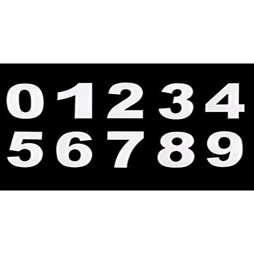 Merriway BH07151 (40 Pcs) White Vinyl Stick-On Wheelie Bin Post Box Crate Dust Bin Numerals 150 mm (6 Inch) Numbers 0 to 9 - Pack of 40 (4 of Each Number)