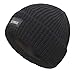 LETHMIK Fleece Lined Cuff Beanie,Solid Color Knit Hat Slouchy Winter Skull Cap for Men&Women Black