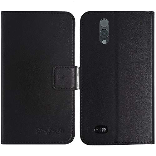 TienJueShi Black Book-Style Flip Leather Protector Case Cover Skin Etui Wallet for Caterpillar Cat S61 5.2 inch