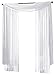 HLC.ME White Sheer Window Scarf - Valance - Fully Stitched & Hemmed - 55