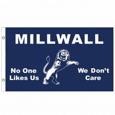 TESTEL Giant Millwall Lions No One Likes Us, We Don't Care Flag, Red and White, 35.43" x 59.06"