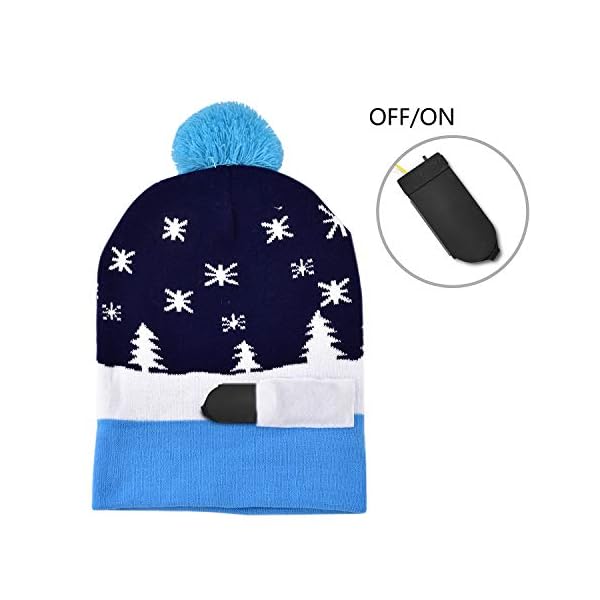 Tutuko Ugly LED Christmas Beanie Hat, 6 