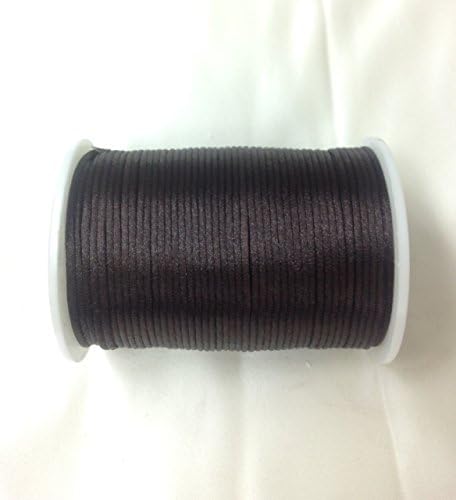 Satin Rat tail cord 2.5mm for macrame, jewelry, decorations selling per Roll/110 yard in Dark Brown, Available in 21 Colors
