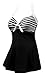 V'SHOW Women's Plus Size One Piece Halter Sailor Swimsuit Cover Up Swimdress(FBA)