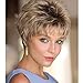 MEILEDA Short Brown Wigs for White Women Pixie Wigs Black Rooted Ombre Brown Natural Wigs Straight Bob Hair Wigs Heat Resistant Synthetic Full Wigs with Wig Cap MLD025