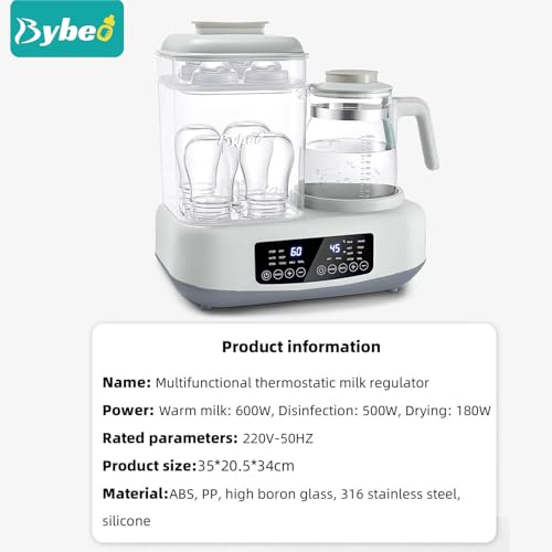4-In-1 Multifunctional Baby Bottle Sterilizer,Dryer,Warmer And Steamer,72H Keep Warm With Smart Temperature Control,Auto Shut-Off,Baby Bottle Sanitizer Universal Fit for Baby Items (Steam)