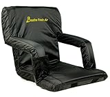 Memory Foam Stadium Bleacher Seat – Foam Chair with Back and Armrest – Adjustable and Waterproof Chair with Backpack Straps – Extra Wide Foam Seat – Perfect for Bleachers Lawns