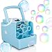 Bubble Machine, Portable Bubble Maker Toy for Kids, Automatic Bubble Blower 2000+ per Min, 2 Speed Levels for Party Wedding Christmas Activities, Powered By DC Cable or 4xAA Battery(Not Included)