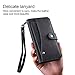 Essential Ph-1 Case, Essential Phone Wallect Case, [Wallet Stand] Flip Magnetic 6 Cards Slot/Cash Pocket PU Leather Cover with Wrist Strap and Oil Edge Making for Essential Phone PH-1 (Black)