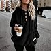 Amlaiworld Women Plus Size Sweater Furry Long Sleeve Button Outerwear Pullovers Hoodies Sweatshirt Blackthumb 1