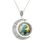 Moon pendant Disney's Llilo and Stitch necklace Stitch and Turtle necklace Lovely Friendship jewelry Gift