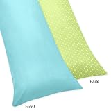 Turquoise and Lime Hooty Owl Full Length Double Zippered Body Pillow Case Cover by Sweet Jojo Designs