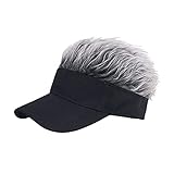 MIGOU Novelty Flair Hair Visor Sun Cap Wig Peaked