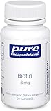 Pure Encapsulations - Biotin 8 mg. - Hypoallergenic B Vitamin Supplement - 60 Capsules