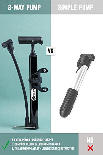 image for 2-WAY Bike Pump - Bicycle Pump - Mini Bike Air Tire Pump - Dirt and BM