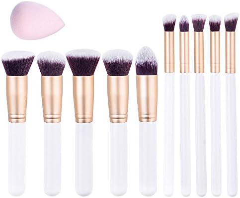 BAWYU Makeup Brush Set Premium Makeup Brush Set Eyeliner Face Powder Lip Brush Synthetic Makeup Brush With Makeup Blander(10pcs, Golden Black,Pink,White)