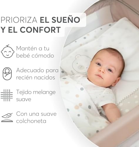 KikkaBoo Cuna de Viaje SO Gifted, Cuna Bebe 120x60 cm hasta 15 kg, Parque Plegable con Bolsa de Transporte, Ligera y Compacta, Menta