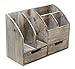 Vintage Rustic Wooden Office Desk Organizer & Mail Rack & Book Shelf For Desktop, Tabletop, or Counter - Distressed Torched Wood-Store Supplies, Desk Accessories, Mail – Barnwood (WO3C)