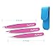 Stainless Steel Tweezers By DigHealth(TM), Eyebrow Tweezers Set With Slant Tweezers, Pointed Tweezers and Straight Tweezers - Removal Of Eyebrow And Facial Hair - Packed in Leather Case