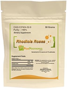 PeakNootropics Rhodiola Rosea Powder - 50 Grams - Nootropic Supplement