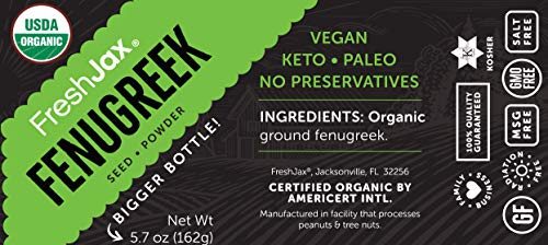 FreshJax Premium Organic Spices, Herbs, Seasonings, and Salts (Certified Organic Fenugreek Powder - Large Bottle) - Image 4