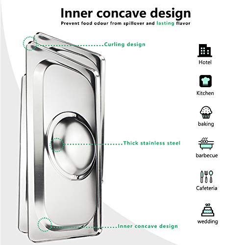 image for Kitma 1/9 Size Stainless Steel Slotted Steam Table Pan Cover, Pan Lids