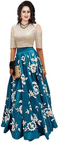 Aarna Fashion Embroidered Lehenga Choli (Pink) (sky)