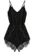 Face N Face Women's Lace Chiffon Sleeveless Jumpsuit Rompers Medium Black