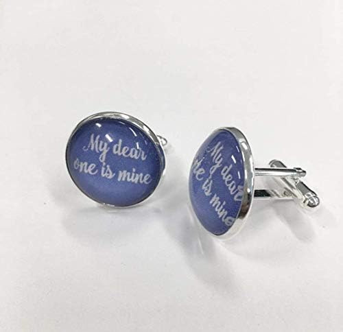MY DEAR ONE IS MINE: Silver Tone JW Cuff Links, Gifts for Husband, Boyfriend, Fiancee, Wedding Gift, Anniversary Gift for Him, Mens Accessories