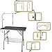 Polar Aurora 36'' Dog Grooming Table, Heavy Duty Pet Grooming Table for Dogs at Home Foldable Grooming Table w/Adjustable Arm & Noose & Mesh Tray Professional Dog Show Stainless Steel Black