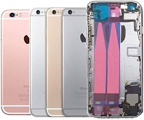 Rear Full Housing Battery Door for iPhone 6s Plus 5.5" with Logo Hybrid Metal Back Cover Replacements with Free Tools,Grey