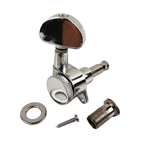 IKN 6pcs Guitar Tuners Keys 3L +3R Set Sealed Electric/Acoustic Guitar Tuning Mechine Heads, Chrome