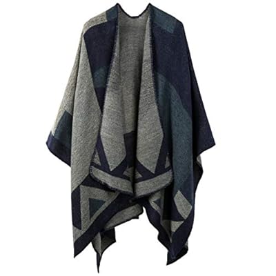VBG VBIGER Women Winter Scarf Wrap Reversible Oversized Poncho Cape Cardigan Knitted Coat