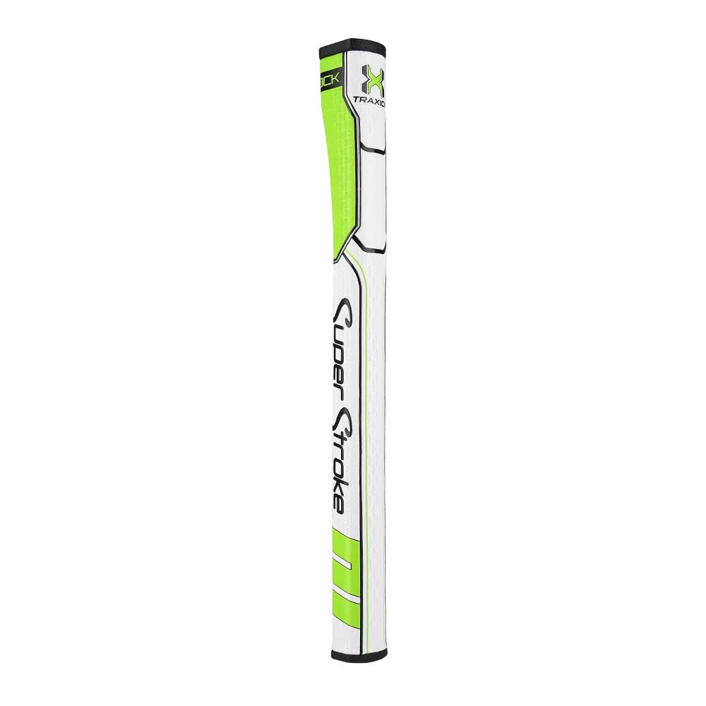 SuperStroke Traxion WristLock Golf Putter Grip, Green/White | Advanced Surface Texture that Improves Feedback and Tack | Made to Lock Your Wrist | Minimize Grip Pressure with a Unique Parallel Design (073511) Image
