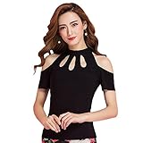 NAKOKOU Elegant Modern Black Latin Dance Top for Women Short Sleeve Performance wear