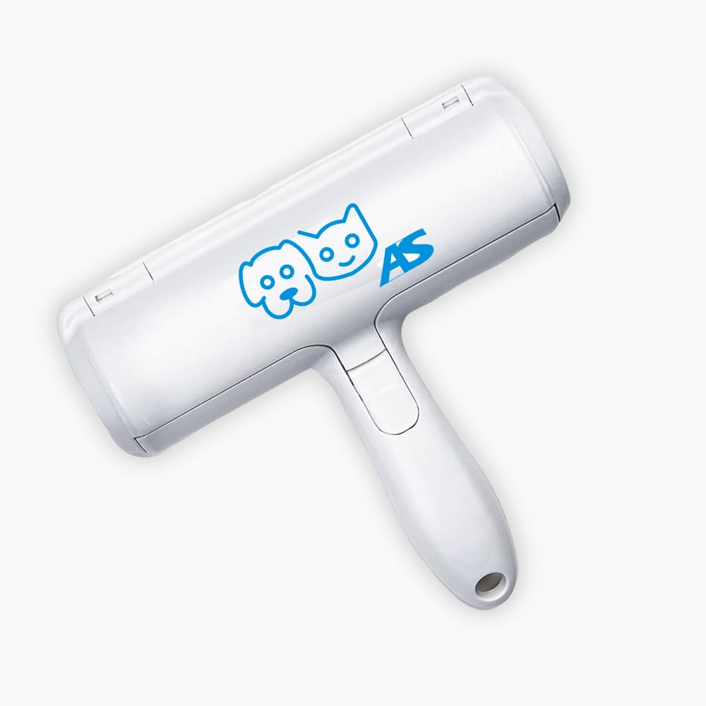 Pet hair remover roller - by AS PETS - fur magic pet hair remover, reusable animal hair removal brush for dogs and cats, easy to self-clean, from carpet, furniture, rugs, clothes (Traditional)