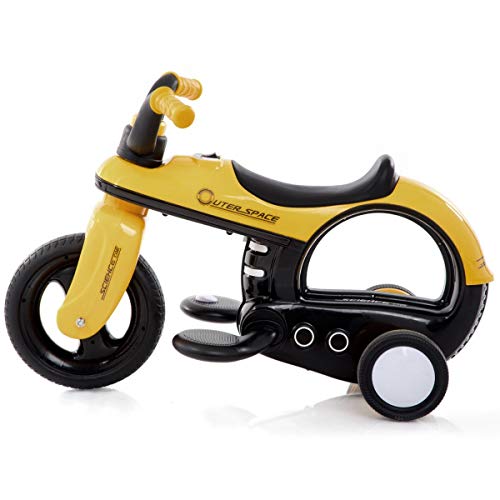 USA_BEST_SELLER 6 V Battery Powered Kids Electric Riding Bike Motorcycle Trike with 3 Wheels Electric Vehicle with Light Music (Yellow) - Thumbnail 2