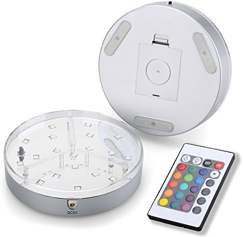 8 Inch Rechargeable LED Light Base For Hookah Shisha With Remote Control and Rechargeable Lithium Battery Uplighter Bright Color Changing Home Decoration Rechargeable Lithium Battery