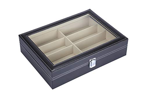 I-MART 8 Slot Eyeglass Sunglass Storage, PU Leather Eye Glasses, Sunglasses Display Organizer, Box, Case