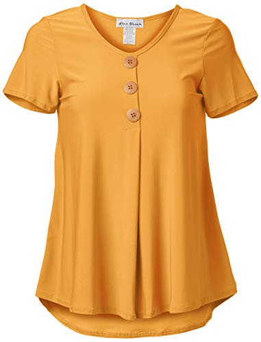 Star Vixen Women's Plus Size Short Sleeve Button