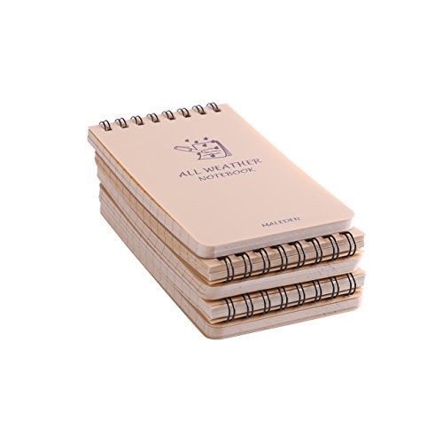 All Weather Spiral Notebooks, MALEDEN Waterproof Steno Notepad Memo Scratch Pads for Outdoor Activities Recording and Tactical Pocket (5PCS)