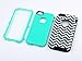 ULAK iPhone 5C Case, iPhone5C Case, Shockproof Hybrid Heavy Duty Dual Layer High Impact Protection Case Cover for Apple iPhone Apple iPhone 5C-Black Wave+Green PC