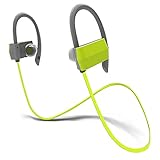 Kaleep G18 Noise Canceling Bluetooth Earhook Headphones with Mic&60 Days Warranty Wireless Sport Earbuds Headset Earclip Earphones In-ear for Running Workout Jogging Driving-Green