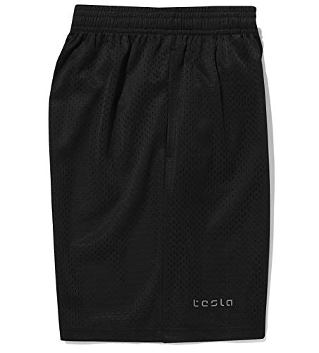 image for TSLA TM-KBH02-BLK_Youth Large Boy's Active Shorts Sports Performance Y