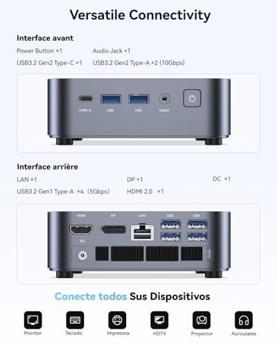 THOMSON K3 Mini PC, АMD Ryzen 7 7730U (8C/16T, up to 4.5GHz), 16GB DDR4 512GB M.2 SSD Mini Computer W-11 Pro, WiFi 6, BT5.2, 4K Triple Screen Mini Tower PC and VESA for Office/Design/School.