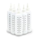 8oz Plastic Squeeze Bottle 6pack with Measurement – Ideal for Condiments, Oil, Icing,Liquids and Crafts (6)