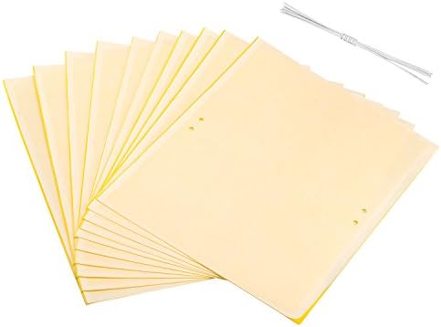 Sticky Traps Adhesive Traps Non-toxic Glue 10-Pack Dual-Sided Insect Traps with Twist Ties (8X10inch; 10Pieces)