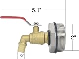 Bandelt 2" Water Drum Faucet Spigot 3/4" Brass 55 Gallon Barrel EPDM Gasket view 3