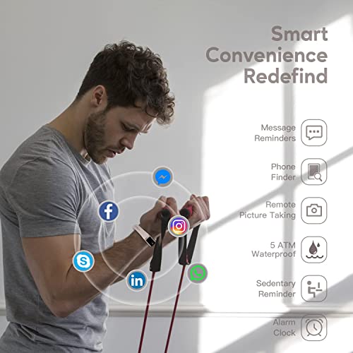 Excefore Fitness Tracker Activity Tracker with 1.1" AMOLED Color Display Smart Watch, 24/7Heart Rate Monitor, Indoor Outdoor Tracking, Sleep Monitor, 5 ATM Waterproof Step Counter Watch for Women Men
